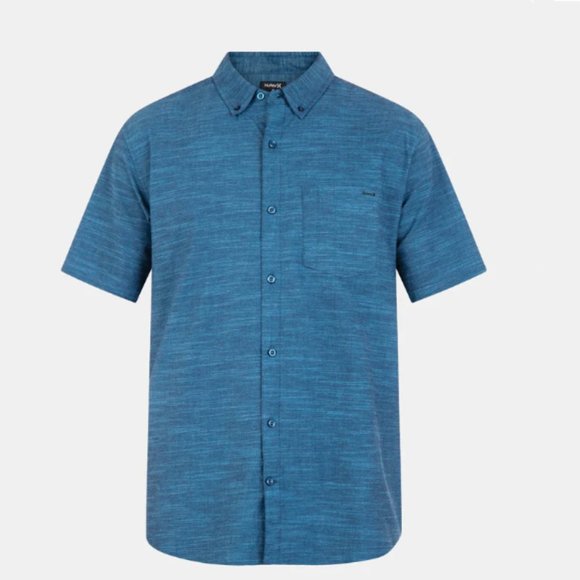 Hurley Mens One And Only Textured Classic Fit Short Sleeve Button Up Shirt - Picture 1 of 6